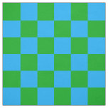 Blue Green Checkered Check Pattern Fabric