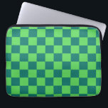 Blue Green Checkered Gingham Pattern Laptop Sleeve<br><div class="desc">Blue Green Checkered Gingham Pattern</div>