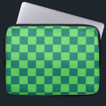 Blue Green Checkered Gingham Pattern Laptop Sleeve<br><div class="desc">Blue Green Checkered Gingham Pattern</div>