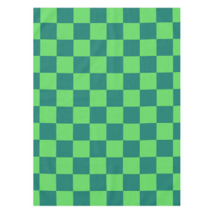 Blue Green Checkered Gingham Pattern Tablecloth