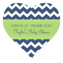 Blue Green Chevron Baby Shower Favor Stickers