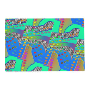 Blue Green Chevron Geo Placemat