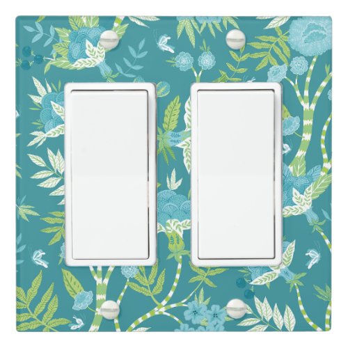 Blue Green Chinoiserie Light Switch Cover