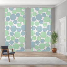 Blue & Green Circle Pattern Window Treatment