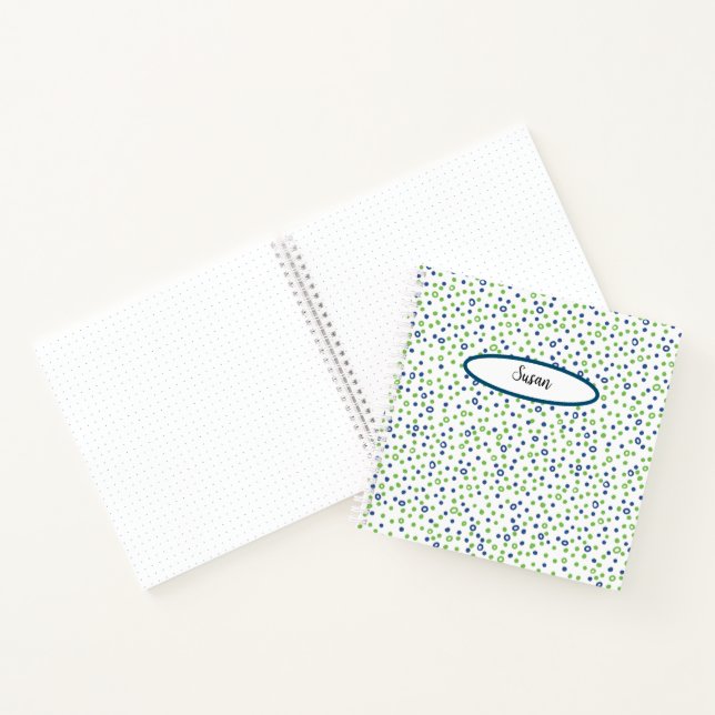 Blue Green Circles Dots Sketchbook Bullet Journal (Inside)