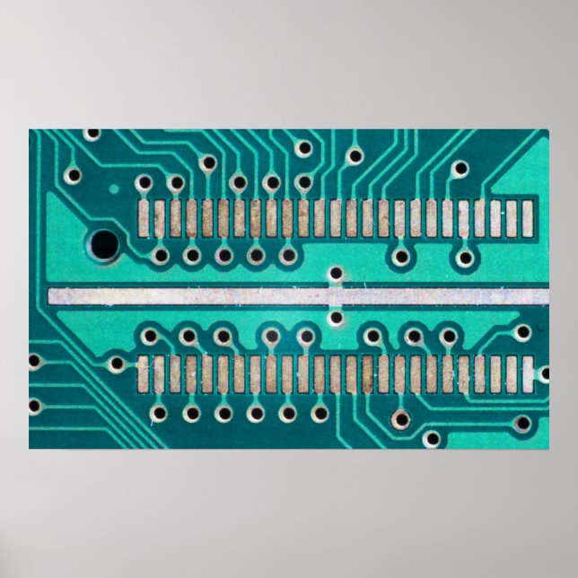 Blue Green Circuit Board - Electronics Photography Poster (Front)