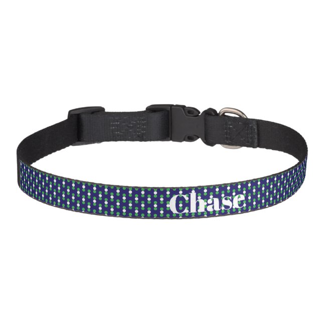 Blue Green Circular Pet Collar (Front)