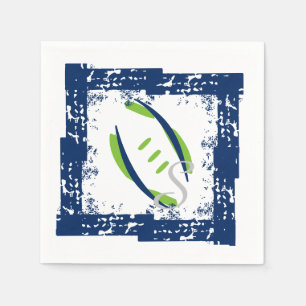 Blue & Green Coctail Napkins-Initial Napkins
