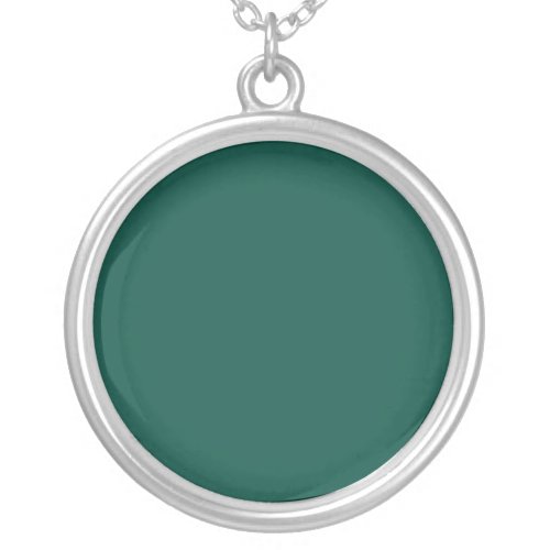 Blue_green color wheel Deep Sea Green  Silver Plated Necklace
