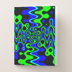 Blue & Green Colorful Psychedelic Pocket Folders