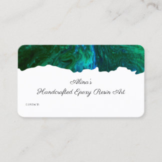 Blue & Green Colorful Watercolor Art Business Card