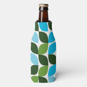 Blue, green, cool, trendy, modern nature abstract bottle cooler