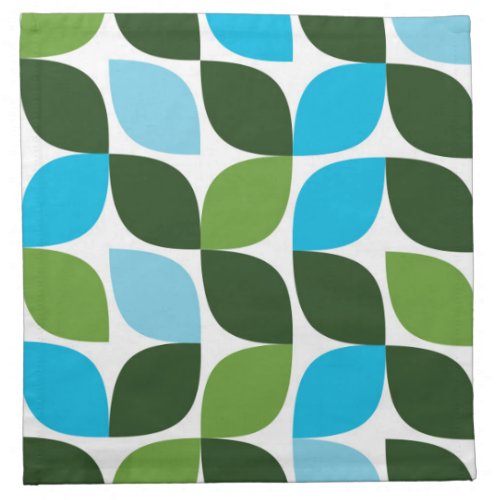 Blue green cool trendy modern nature abstract cloth napkin