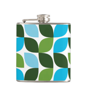 Blue, green, cool, trendy, modern nature abstract flask
