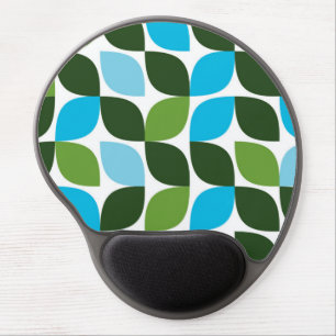 Blue, green, cool, trendy, modern nature abstract gel mouse pad