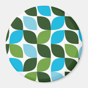 Blue, green, cool, trendy, modern nature abstract magnet