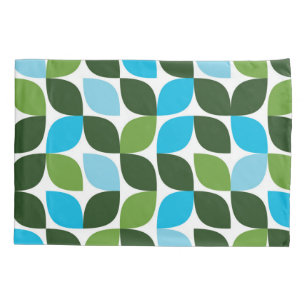Blue, green, cool, trendy, modern nature abstract pillow case