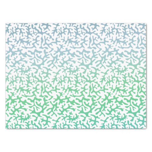 Blue Green Coral Ombre Tissue Paper