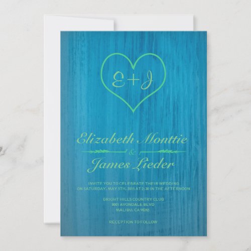 Blue &amp; Green Country Wedding Invitations