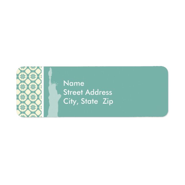 Blue-Green & Cream Floral; New York Label (Front)