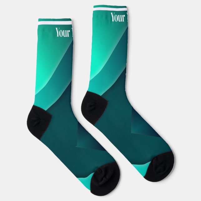 Blue  & green | Custom Name Socks (Right)