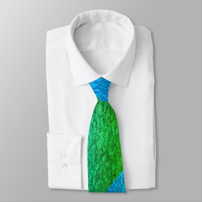  BLUE GREEN CUTE NECK TIE (Tied)