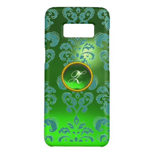 BLUE GREEN DAMASK EMERALD GEMSTONE MONOGRAM Case_Mate SAMSUNG GALAXY S8 CASE