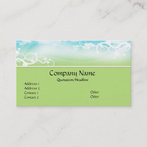 Blue/Green Designed Topper Business Cards