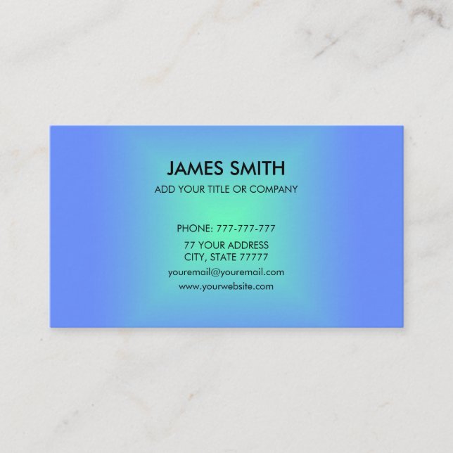 Blue Green Diamond Gradient Customizable Enclosure Card (Front)