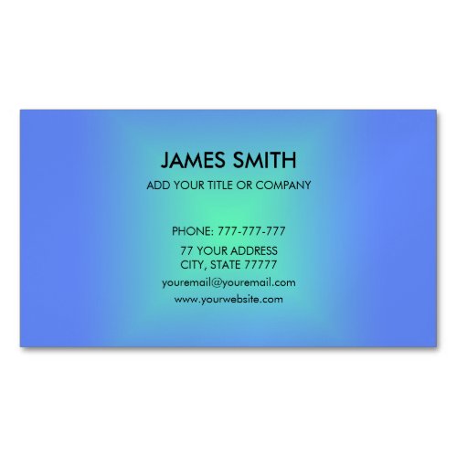 Blue Green Diamond Gradient Modern Business Card Magnet