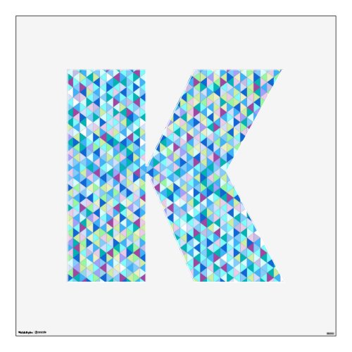 Blue Green Diamonds Wall Decal letter k_large