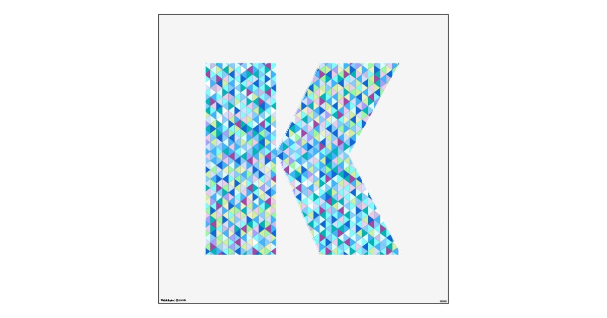 Blue Green Diamonds Wall Decal Letter K Large Zazzle Com