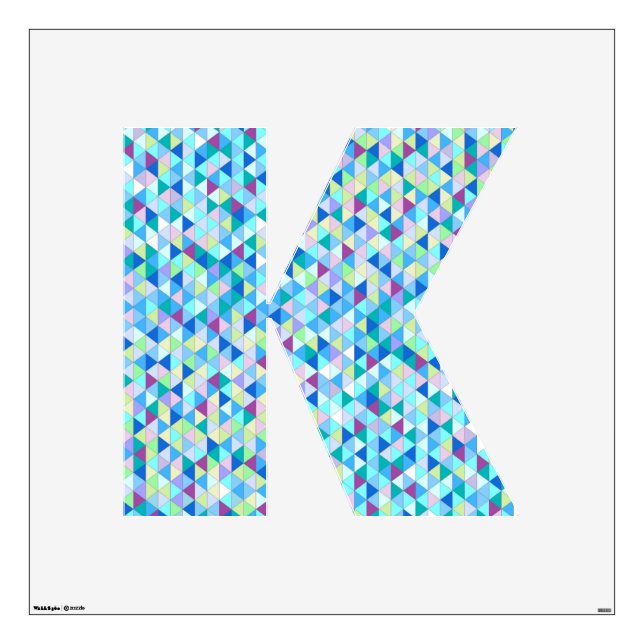 Blue Green Diamonds Wall Decal letter k-large (Front)