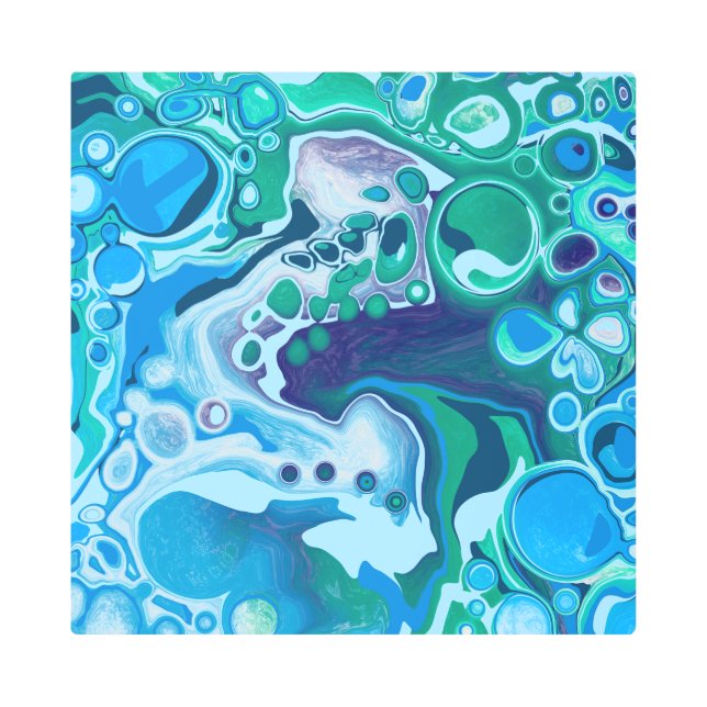 Blue Green Digital Marble Fluid Art    (Front)