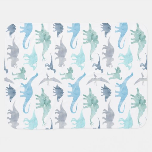 Blue Green Dinosaur Baby Blanket Zazzle