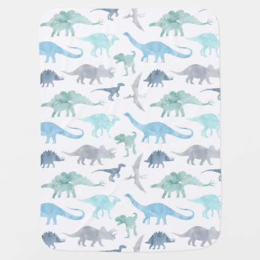 Blue Green Dinosaur Baby Blanket Zazzle