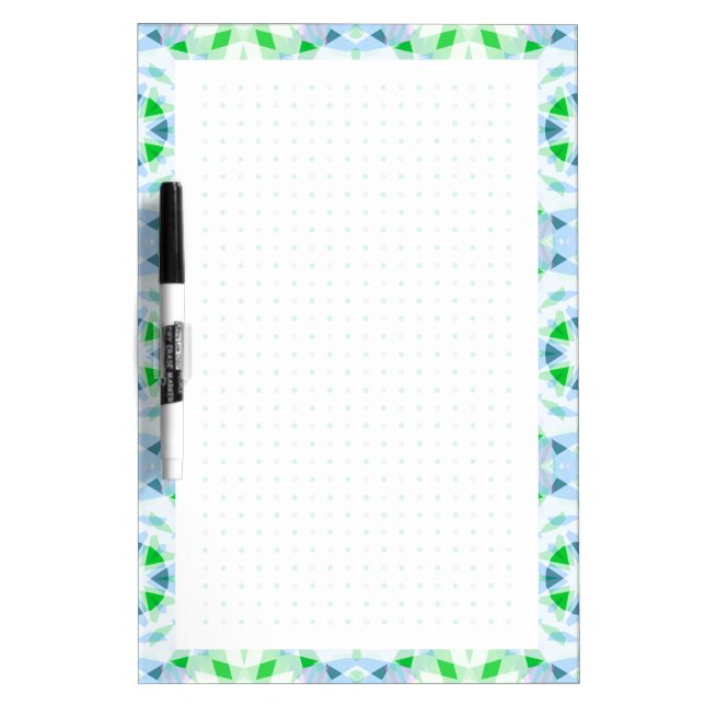 Blue Green Dot Grid Square Foot Gardening Planner Dry Erase Board (Front)