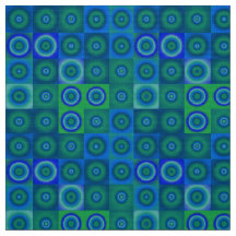 Blue Green Dots and Squares