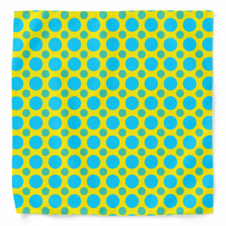 Blue Green Dots with Yellow Background Bandana