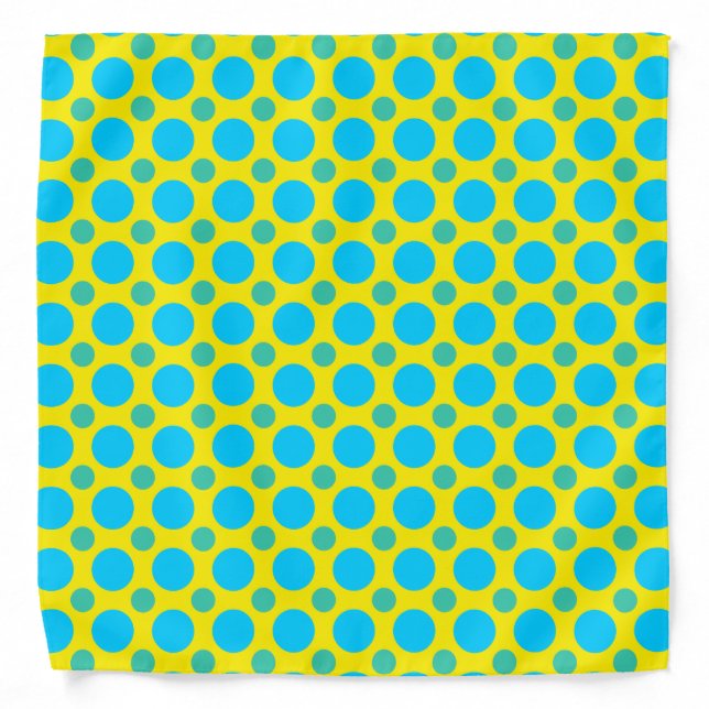 Blue Green Dots with Yellow Background Bandana (Front)