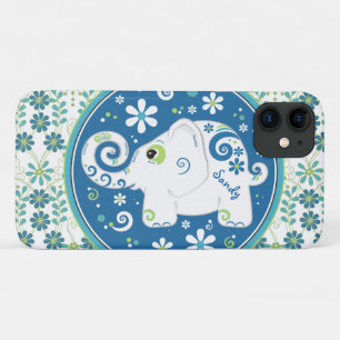 Blue Green Elephant Floral iPhone 11 Case