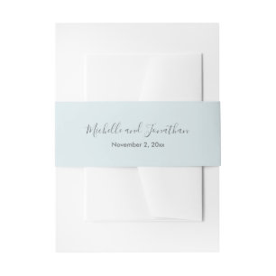 Blue Green Eucalyptus Wedding  Invitation Belly Ba Band