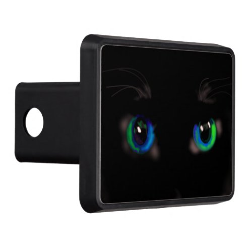 Blue Green Eyed Black Cat Funny Hitch Cover