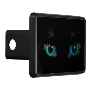 Blue Green Eyed Black Cat Hitch Cover