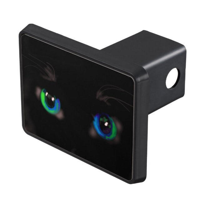 Blue Green Eyed Black Cat - Hitch Cover (Top Right)