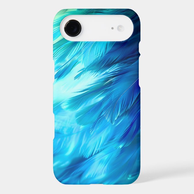 Blue Green Feather Abstract Case-Mate iPhone Case (Back)