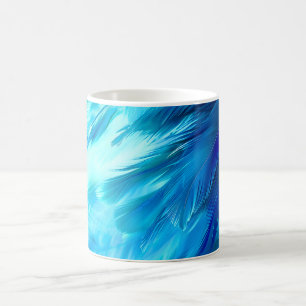 Blue Green Feather Abstract Coffee Mug