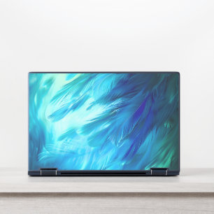 Blue Green Feather Abstract HP Laptop Skin