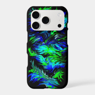 Blue Green Flames in Rainbow Style iPhone 17 Pro Case