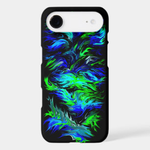 Blue Green Flames in Rainbow Style iPhone 17 Air Case